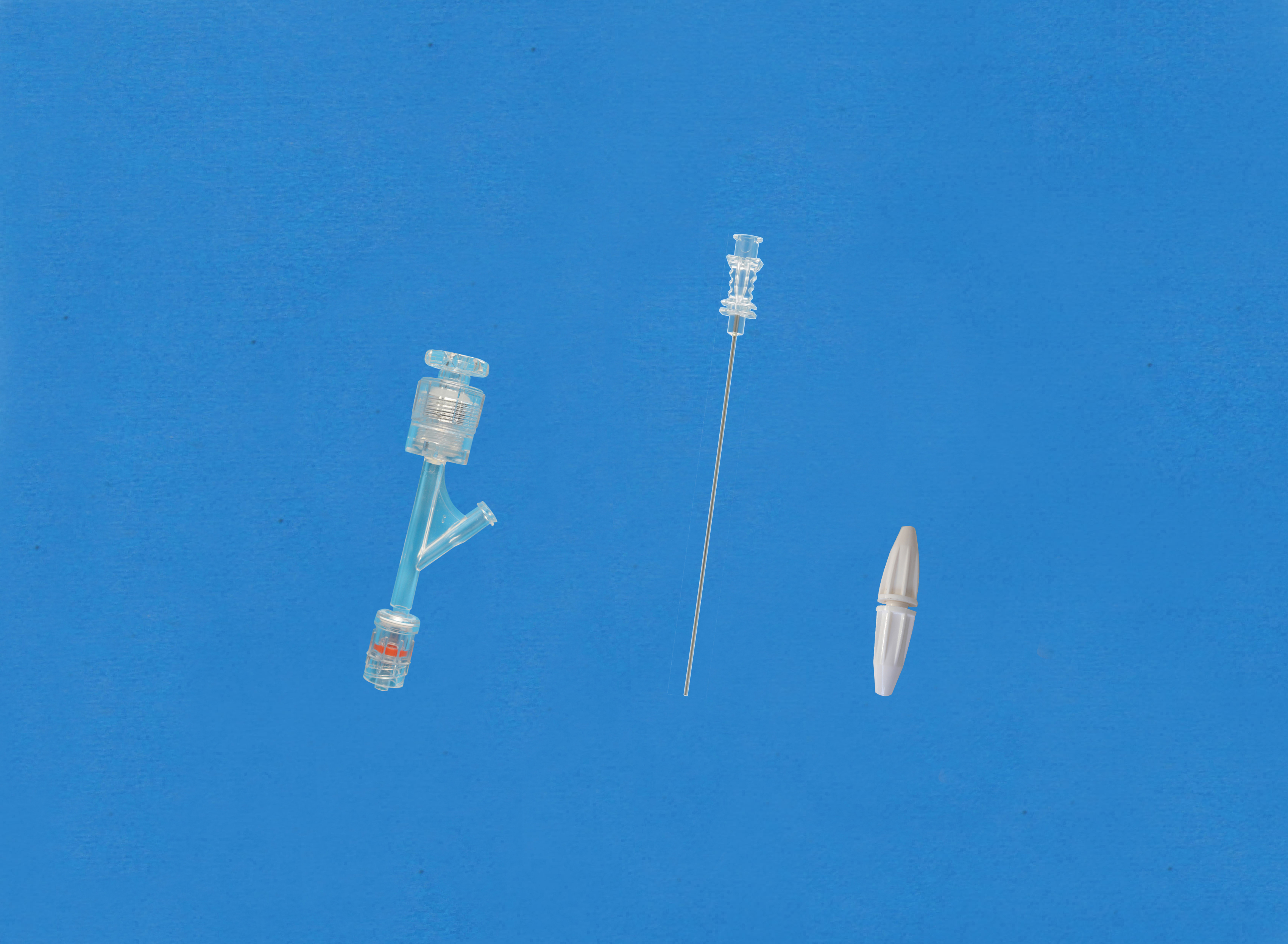 一次性使用Y型連接器套件-按壓旋鈕式側枝為母接頭，大針座校直器，白色全塑扭控器