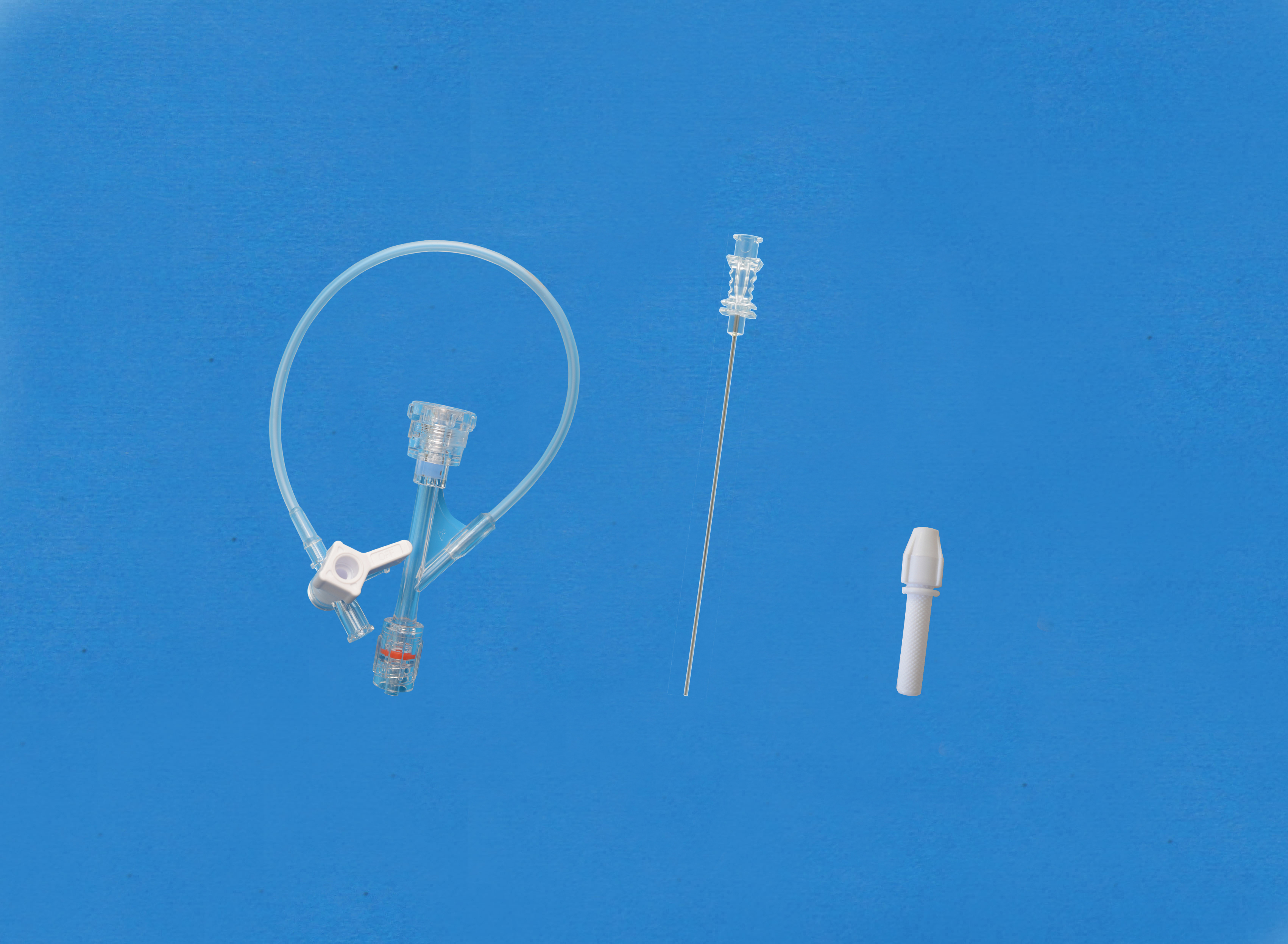 一次性使用Y型連接器套件-旋鈕式側(cè)枝為延長管和三通，大針座校直器，白色銅芯扭控器