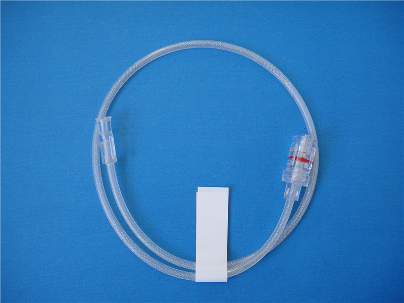 高壓造影注射延長管, PU編織管，1200psi， 可旋轉公接頭對母接頭