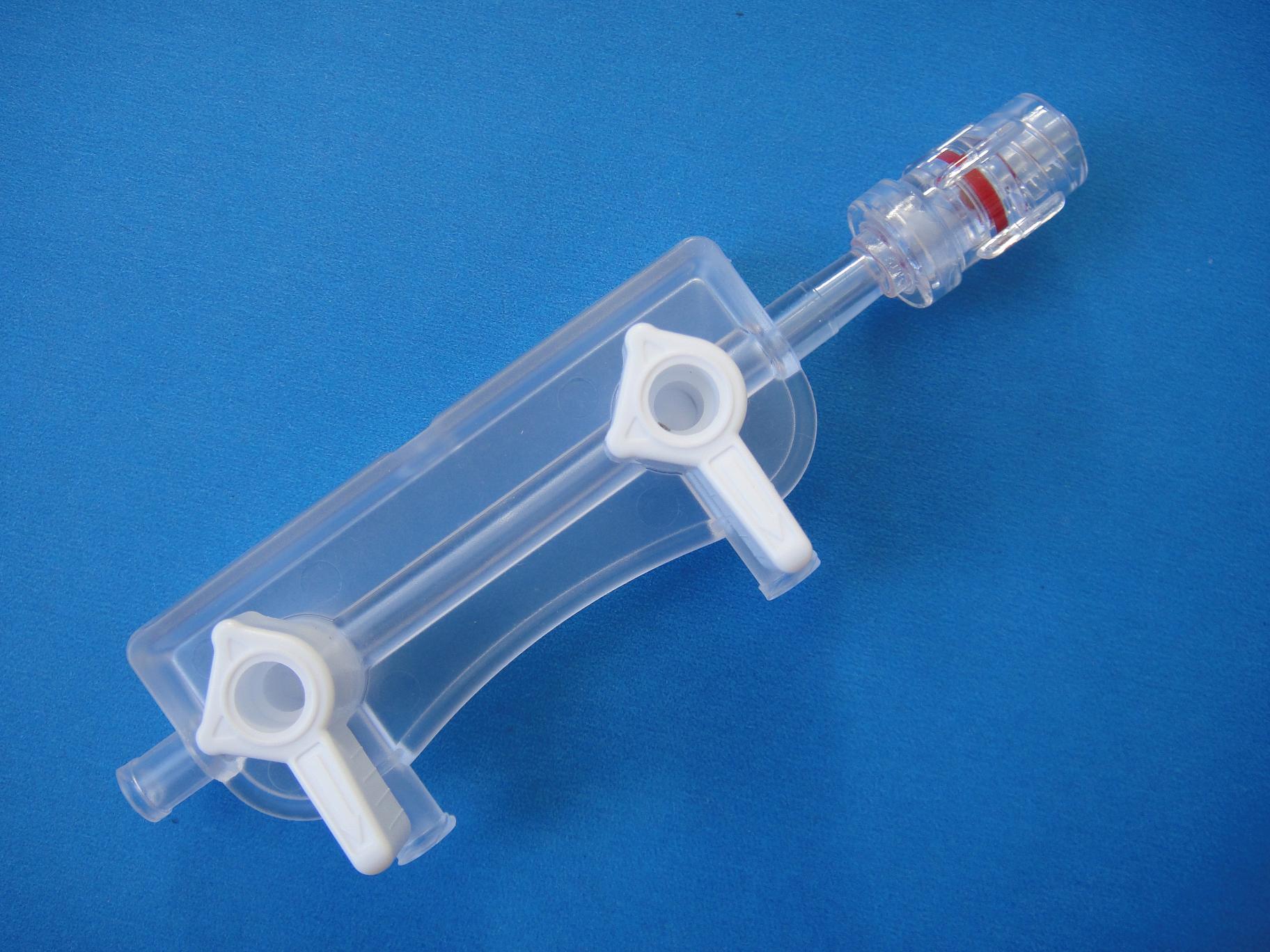 一次性使用醫用連通器, 250psi, 白鈕, On鈕, 二聯, 有加強筋